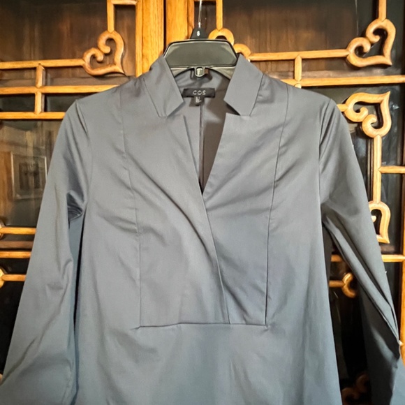 COS (4) cotton sateen shift dress with side pockets, grey, BNWOT. - Picture 2 of 16